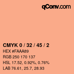 Color code: CMYK 0 / 32 / 45 / 2 | qconv.com