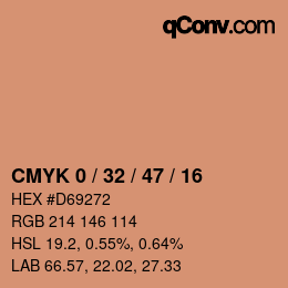 Color code: CMYK 0 / 32 / 47 / 16 | qconv.com