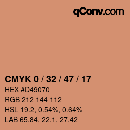 Color code: CMYK 0 / 32 / 47 / 17 | qconv.com