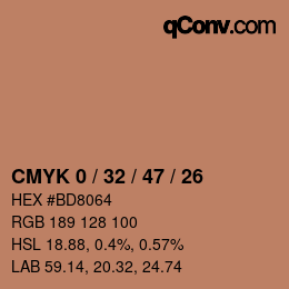 Color code: CMYK 0 / 32 / 47 / 26 | qconv.com