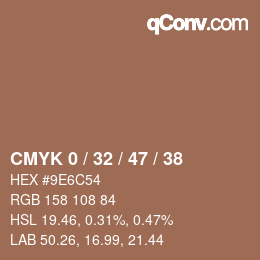 颜色代码: CMYK 0 / 32 / 47 / 38 | qconv.com