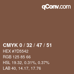Color code: CMYK 0 / 32 / 47 / 51 | qconv.com