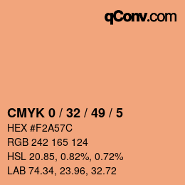 カラーコード: CMYK 0 / 32 / 49 / 5 | qconv.com