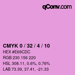 カラーコード: CMYK 0 / 32 / 4 / 10 | qconv.com