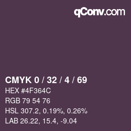 Color code: CMYK 0 / 32 / 4 / 69 | qconv.com