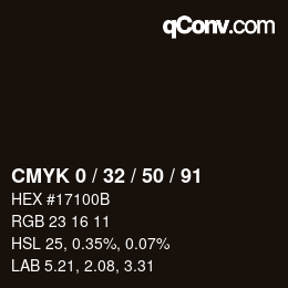 Color code: CMYK 0 / 32 / 50 / 91 | qconv.com