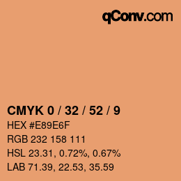 カラーコード: CMYK 0 / 32 / 52 / 9 | qconv.com