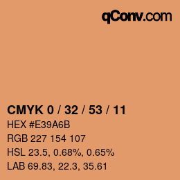 Farbcode: CMYK 0 / 32 / 53 / 11 | qconv.com