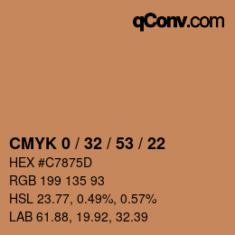 Color code: CMYK 0 / 32 / 53 / 22 | qconv.com