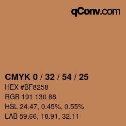 Color code: CMYK 0 / 32 / 54 / 25 | qconv.com