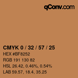 Color code: CMYK 0 / 32 / 57 / 25 | qconv.com