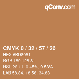 Color code: CMYK 0 / 32 / 57 / 26 | qconv.com