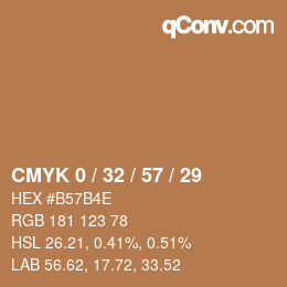 Color code: CMYK 0 / 32 / 57 / 29 | qconv.com
