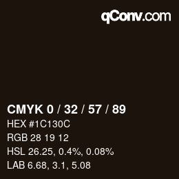 Color code: CMYK 0 / 32 / 57 / 89 | qconv.com