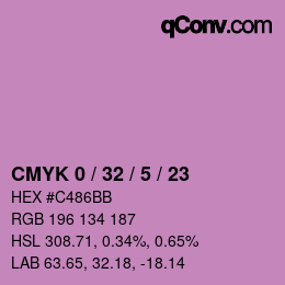 カラーコード: CMYK 0 / 32 / 5 / 23 | qconv.com