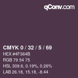 カラーコード: CMYK 0 / 32 / 5 / 69 | qconv.com
