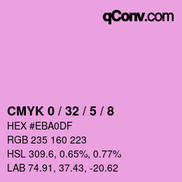 Farbcode: CMYK 0 / 32 / 5 / 8 | qconv.com