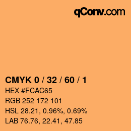 Color code: CMYK 0 / 32 / 60 / 1 | qconv.com