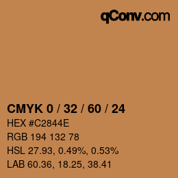 Color code: CMYK 0 / 32 / 60 / 24 | qconv.com