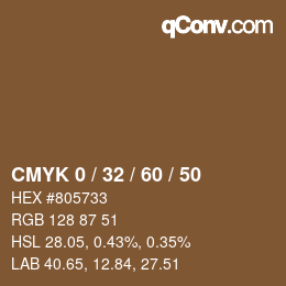 カラーコード: CMYK 0 / 32 / 60 / 50 | qconv.com