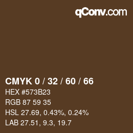 カラーコード: CMYK 0 / 32 / 60 / 66 | qconv.com