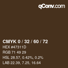 Color code: CMYK 0 / 32 / 60 / 72 | qconv.com