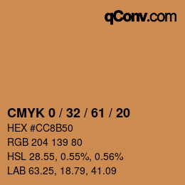 Color code: CMYK 0 / 32 / 61 / 20 | qconv.com