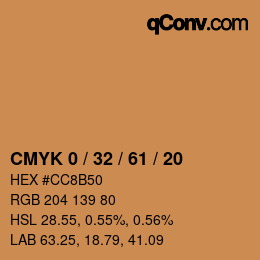 Color code: CMYK 0 / 32 / 61 / 20 | qconv.com