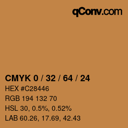 Color code: CMYK 0 / 32 / 64 / 24 | qconv.com