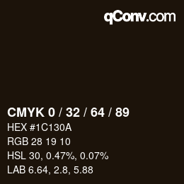 Color code: CMYK 0 / 32 / 64 / 89 | qconv.com