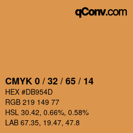 カラーコード: CMYK 0 / 32 / 65 / 14 | qconv.com