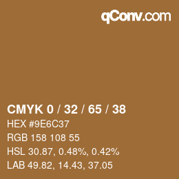 カラーコード: CMYK 0 / 32 / 65 / 38 | qconv.com
