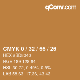 Color code: CMYK 0 / 32 / 66 / 26 | qconv.com