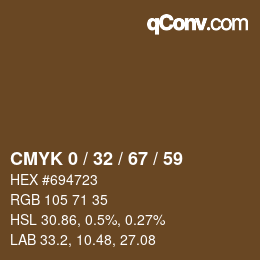 Código de color: CMYK 0 / 32 / 67 / 59 | qconv.com