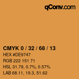 Color code: CMYK 0 / 32 / 68 / 13 | qconv.com