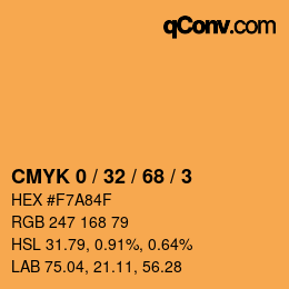 Color code: CMYK 0 / 32 / 68 / 3 | qconv.com