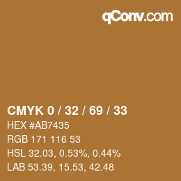 Color code: CMYK 0 / 32 / 69 / 33 | qconv.com