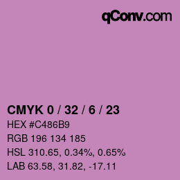 カラーコード: CMYK 0 / 32 / 6 / 23 | qconv.com