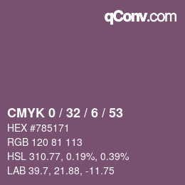 カラーコード: CMYK 0 / 32 / 6 / 53 | qconv.com