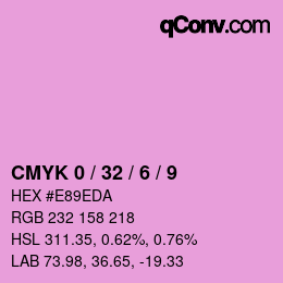 カラーコード: CMYK 0 / 32 / 6 / 9 | qconv.com