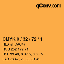 Color code: CMYK 0 / 32 / 72 / 1 | qconv.com