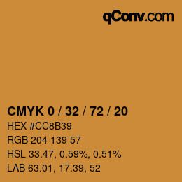 Color code: CMYK 0 / 32 / 72 / 20 | qconv.com
