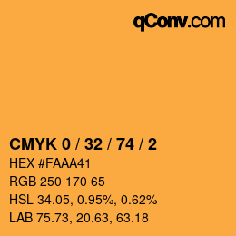 Color code: CMYK 0 / 32 / 74 / 2 | qconv.com