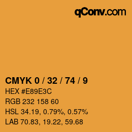 颜色代码: CMYK 0 / 32 / 74 / 9 | qconv.com