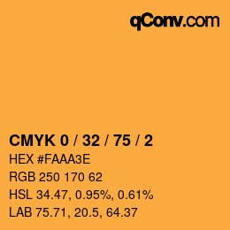 Color code: CMYK 0 / 32 / 75 / 2 | qconv.com