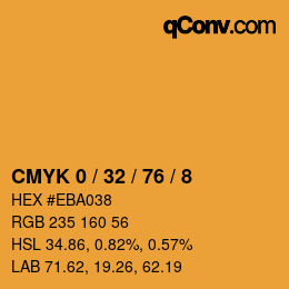 Farbcode: CMYK 0 / 32 / 76 / 8 | qconv.com