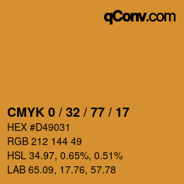 Color code: CMYK 0 / 32 / 77 / 17 | qconv.com