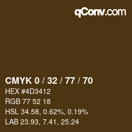 Color code: CMYK 0 / 32 / 77 / 70 | qconv.com