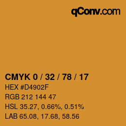 Color code: CMYK 0 / 32 / 78 / 17 | qconv.com
