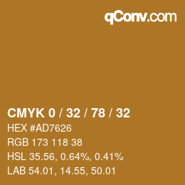 Color code: CMYK 0 / 32 / 78 / 32 | qconv.com